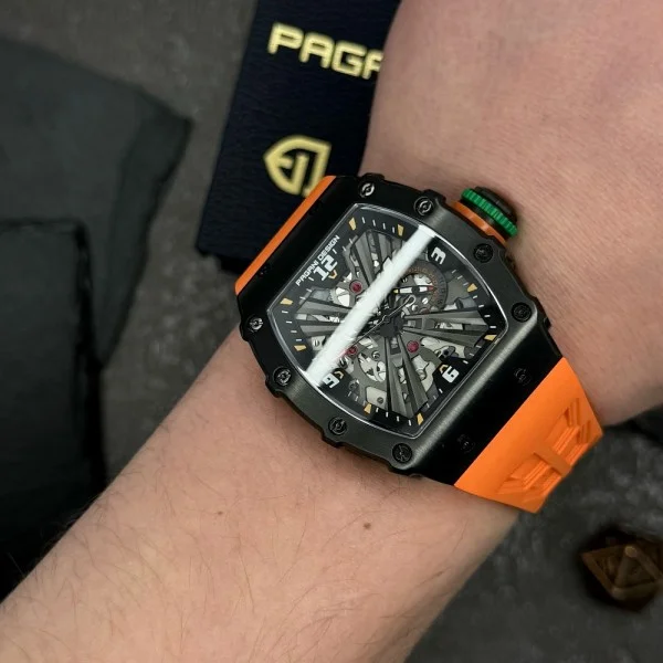 Мужские часы Pagani Design PD-1738 Black-Orange фото 5